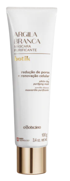 Máscara Facial de Argila Branca Purificante Botik, 100g